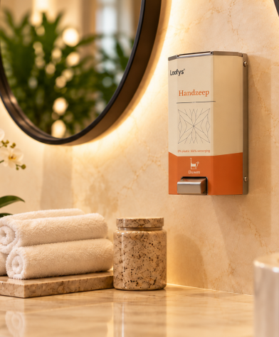 Luxe badkamer met Loofys handzeep dispenser